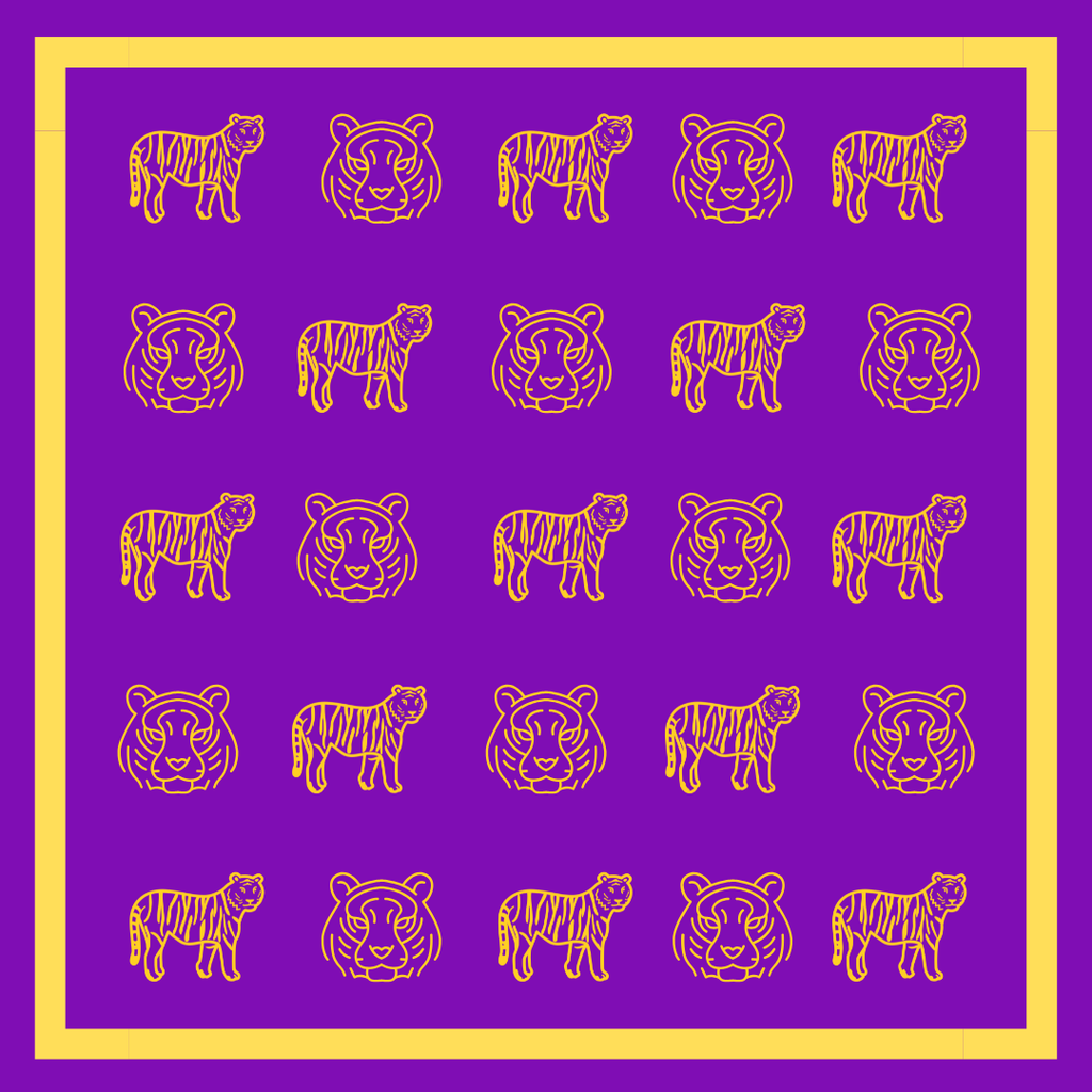 Gameday Bandana Scarf in Purple & Gold (3 PRINTS)  