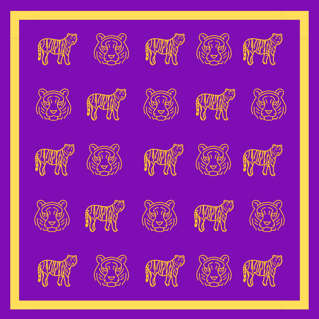 Gameday Bandana Scarf in Purple & Gold (3 PRINTS)  