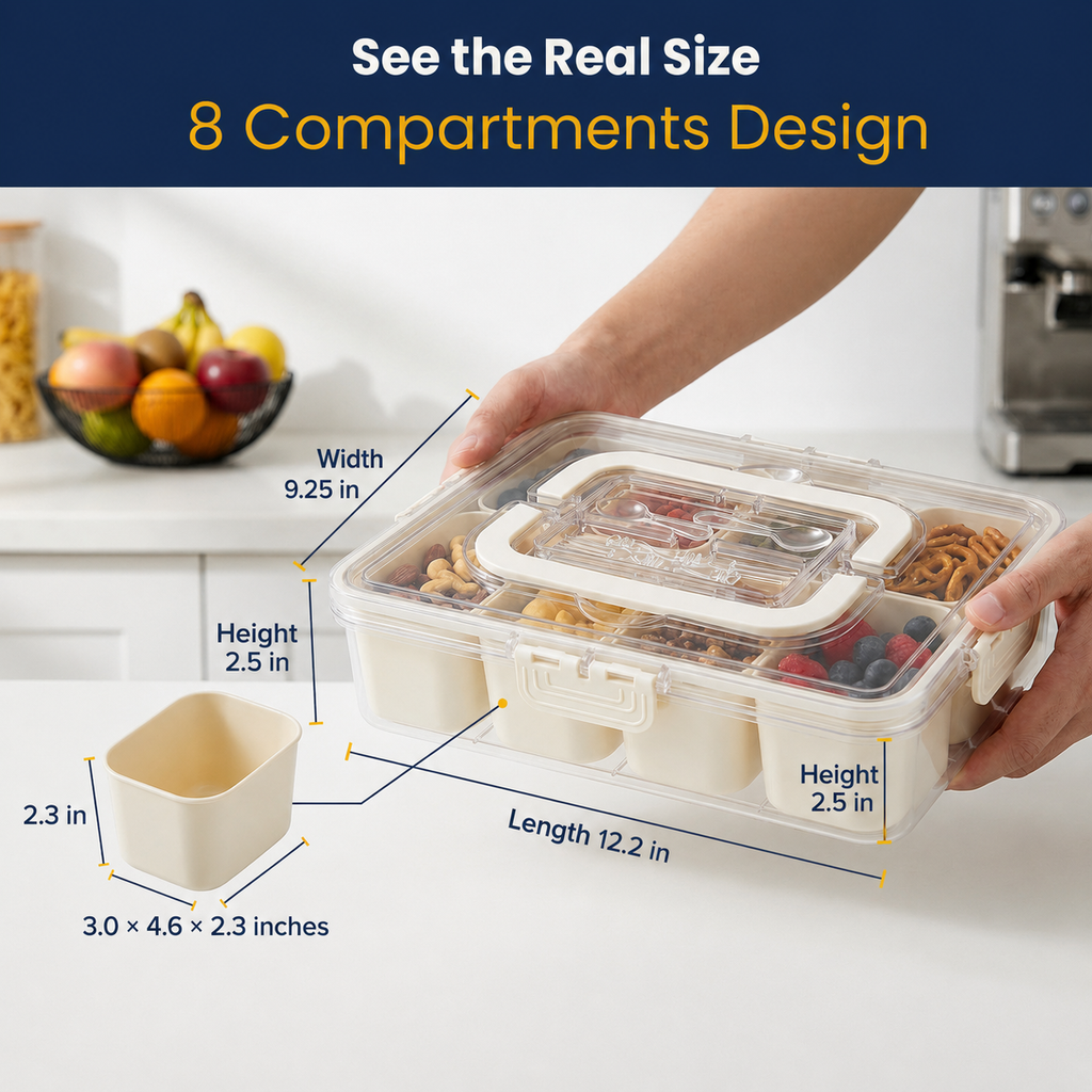 Trust Bliss Snackle Box Container – 2 Pack with Utensil Tray