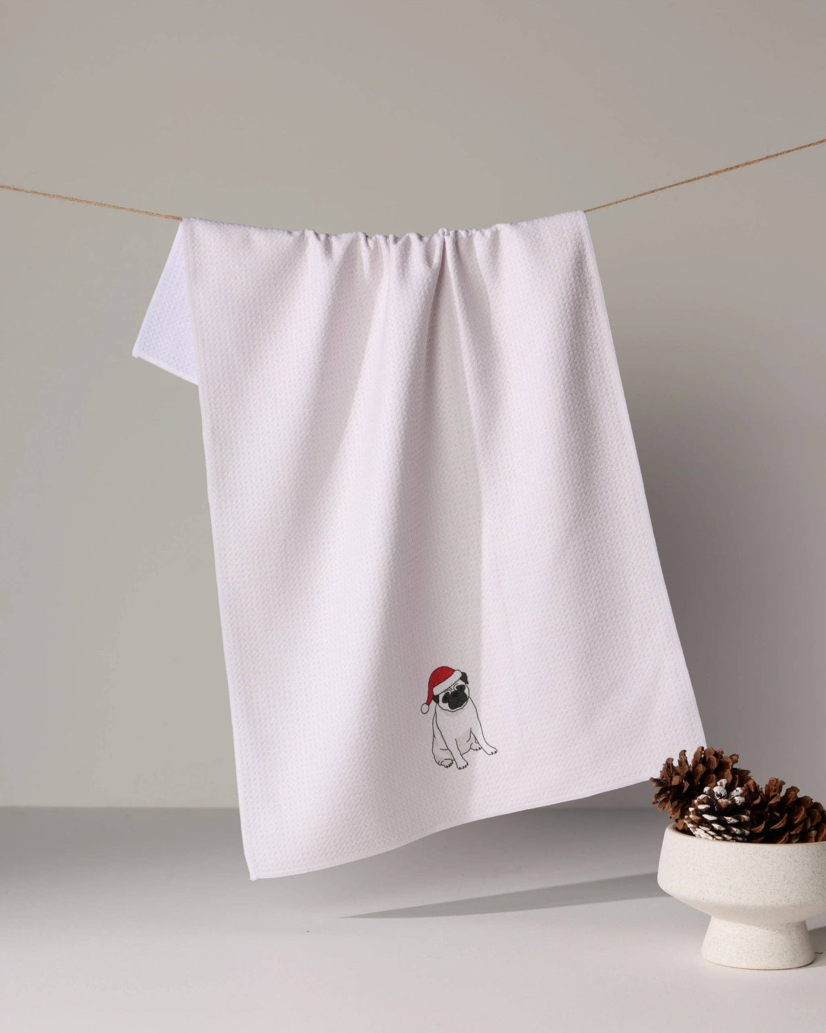 Merry Pug Tea Towel - Holiday 2026