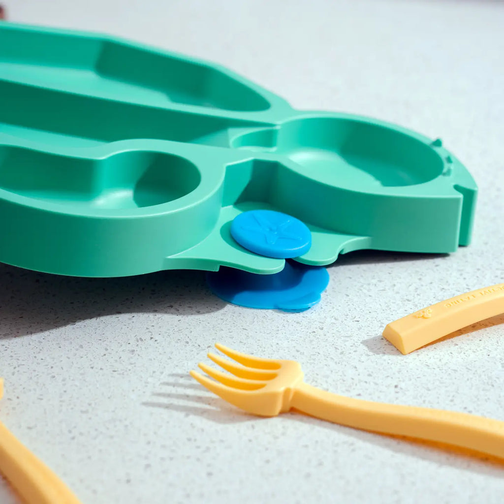 Blue Turtle Suction Plate & training utensils