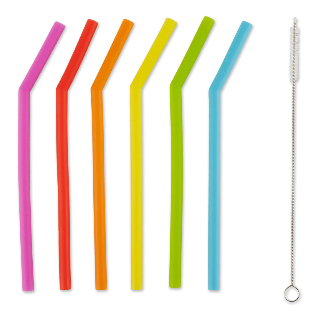 6" Silicone Straws w/ Brush s/6