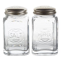 Retro Glass Salt & Pepper Shaker Set Clear