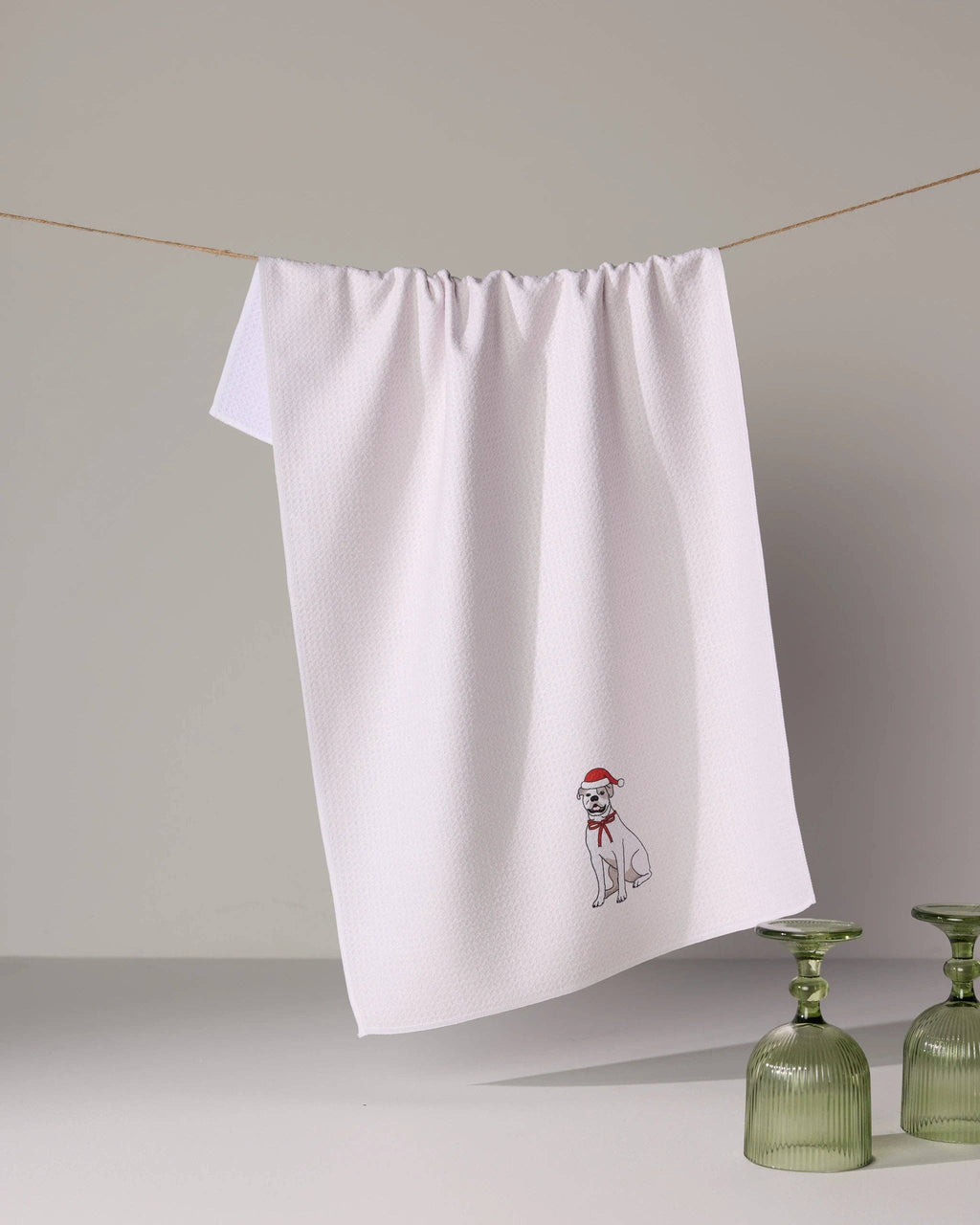 Merry Bulldog Tea Towel - Holiday 2026