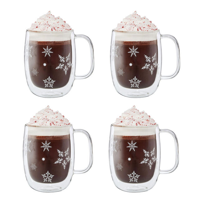 Sorrento Snowflake Coffee Mug Set/4 12oz.