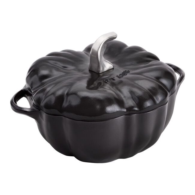 Pumpkin Dutch Oven Cocotte - 3.5 Qt. Black with Stainless Stem
