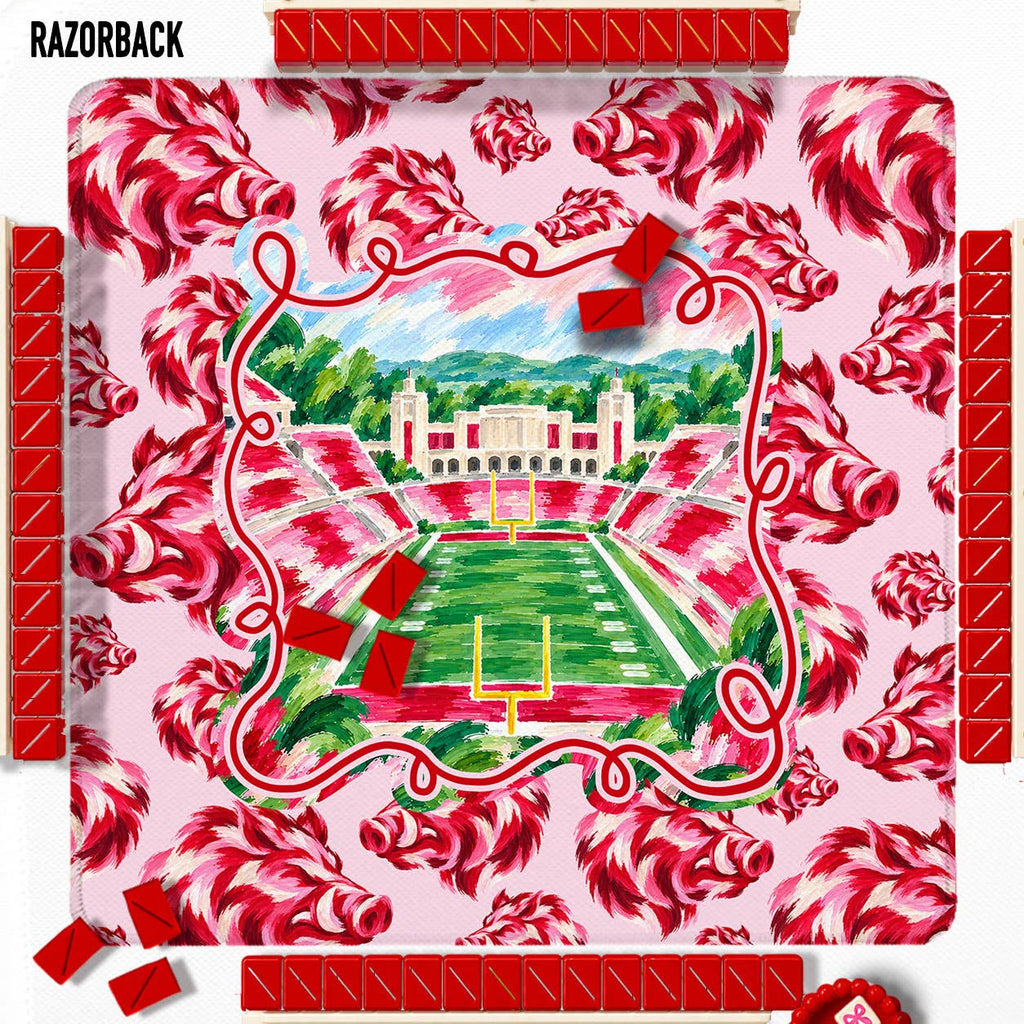 Mahjong Mat 31", Football, Elephant, Bulldog, Rebel, Tigers