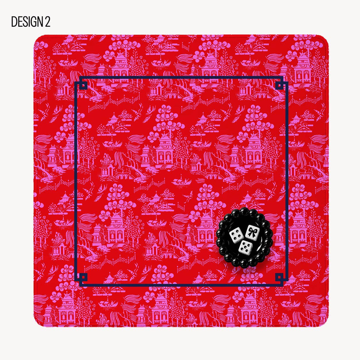Mahjong Mat 31", Neoprene, Chinoiserie, Ginger Jar, Pagoda