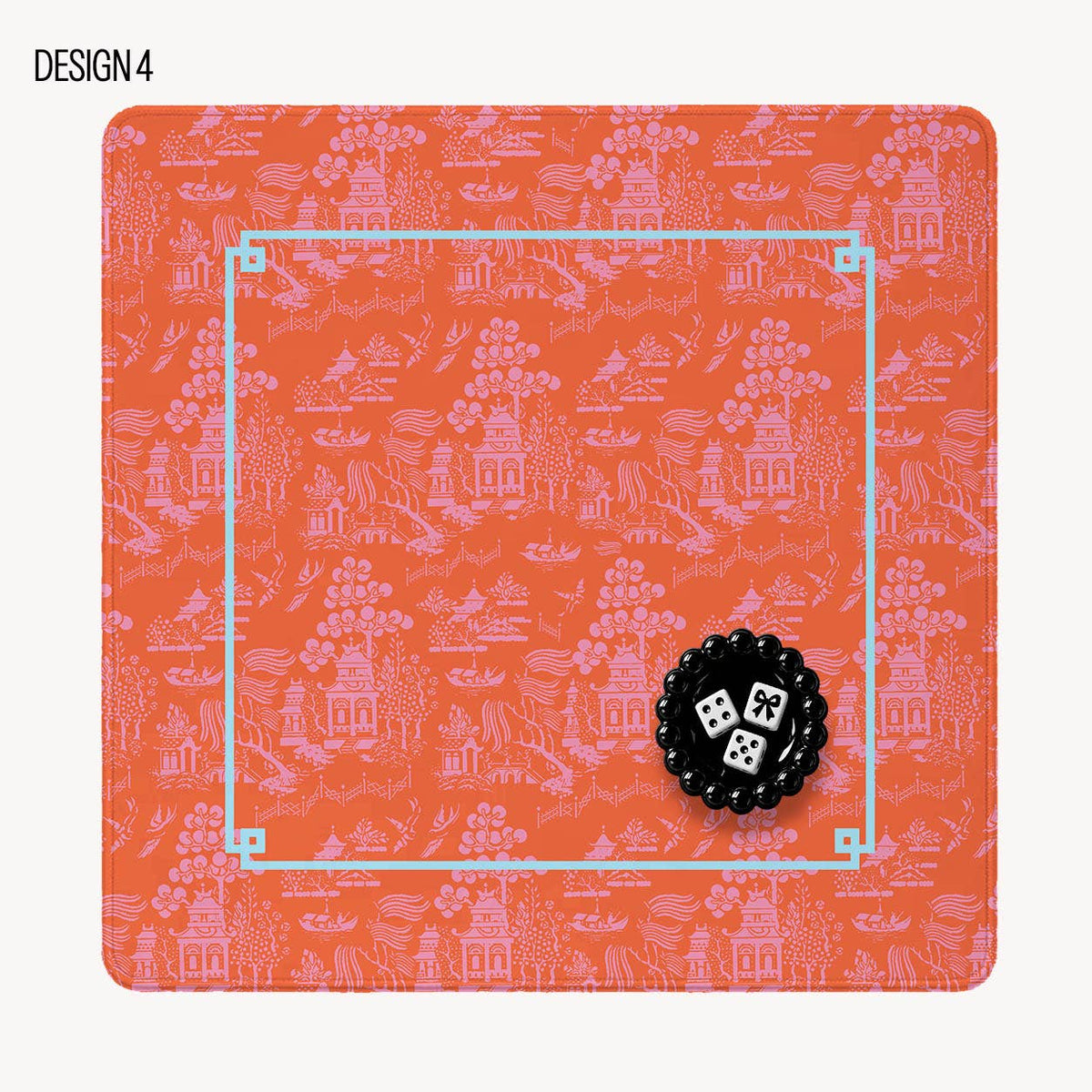 Mahjong Mat 31", Neoprene, Chinoiserie, Ginger Jar, Pagoda