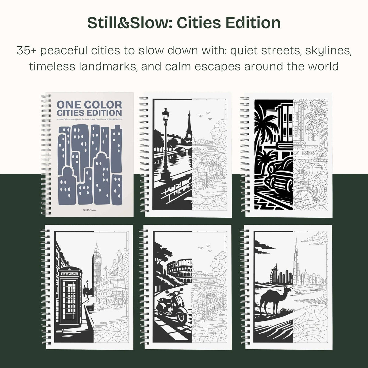 One Color Coloring Book - Cities Edition