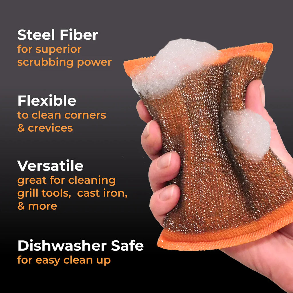Steel Scrubbing Sponge 4pk