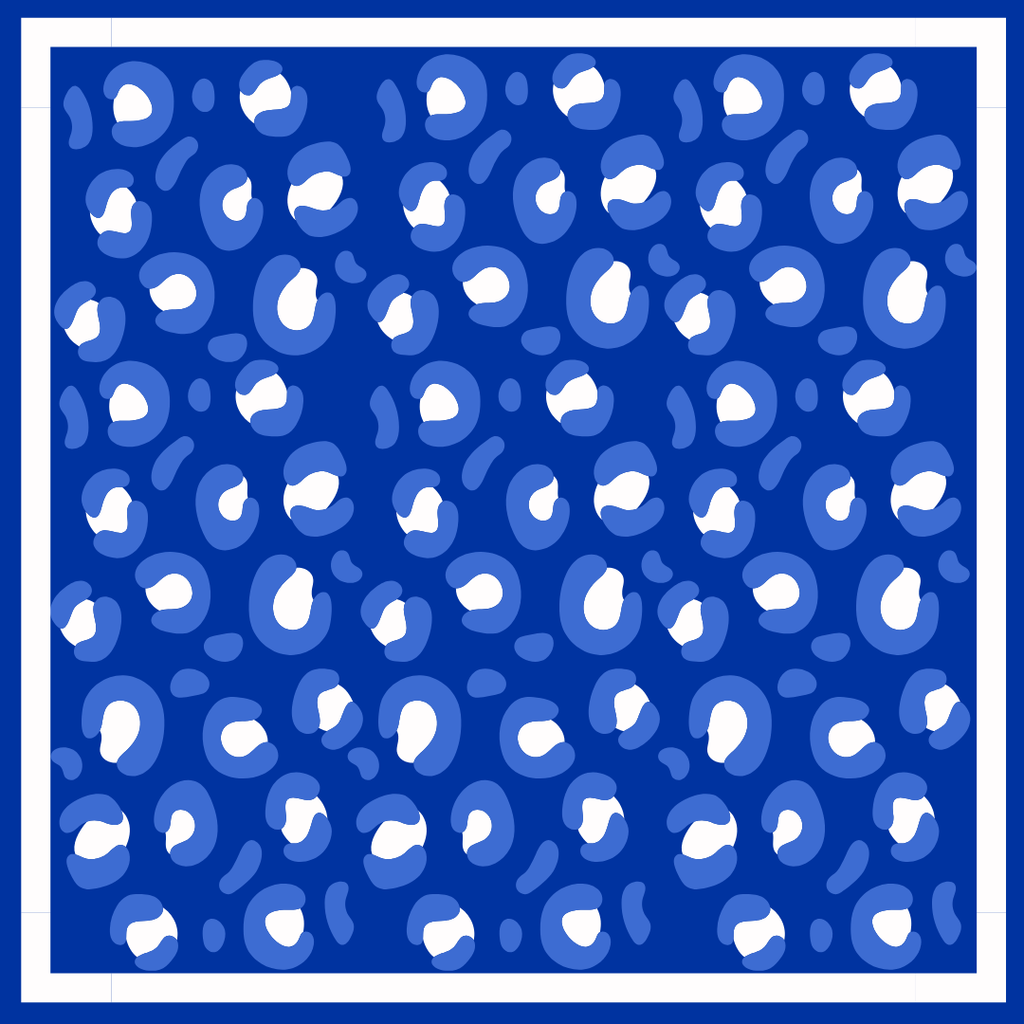 Gameday Bandana Scarf in Royal Blue & White (3 PRINTS) 