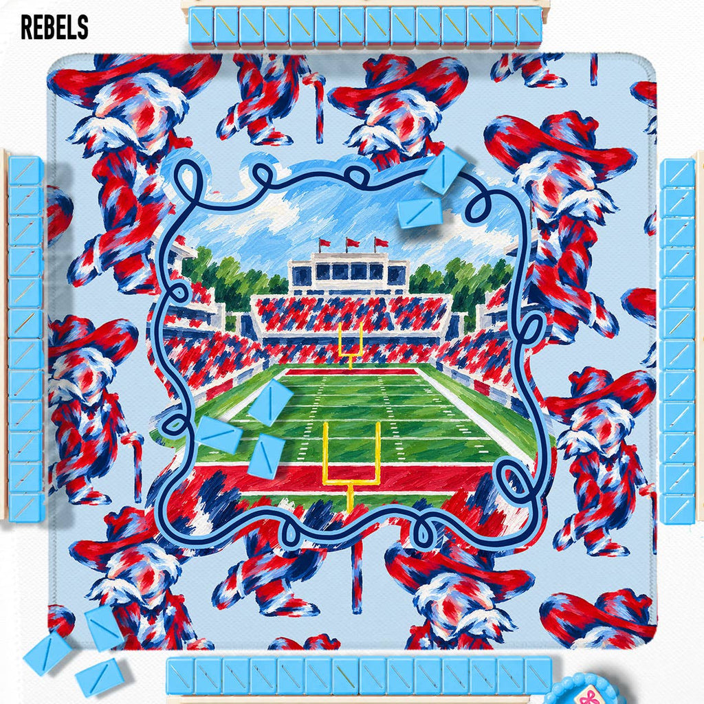 Mahjong Mat 31", Football, Elephant, Bulldog, Rebel, Tigers
