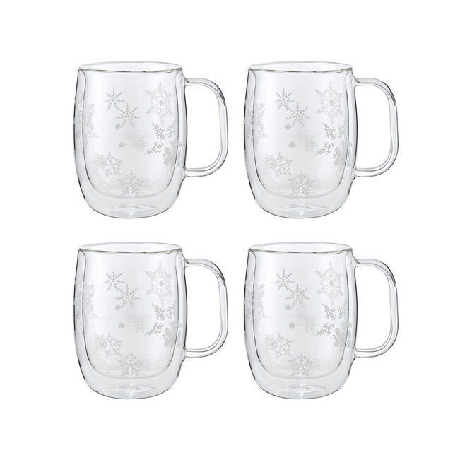 Sorrento Snowflake Coffee Mug Set/4 12oz.