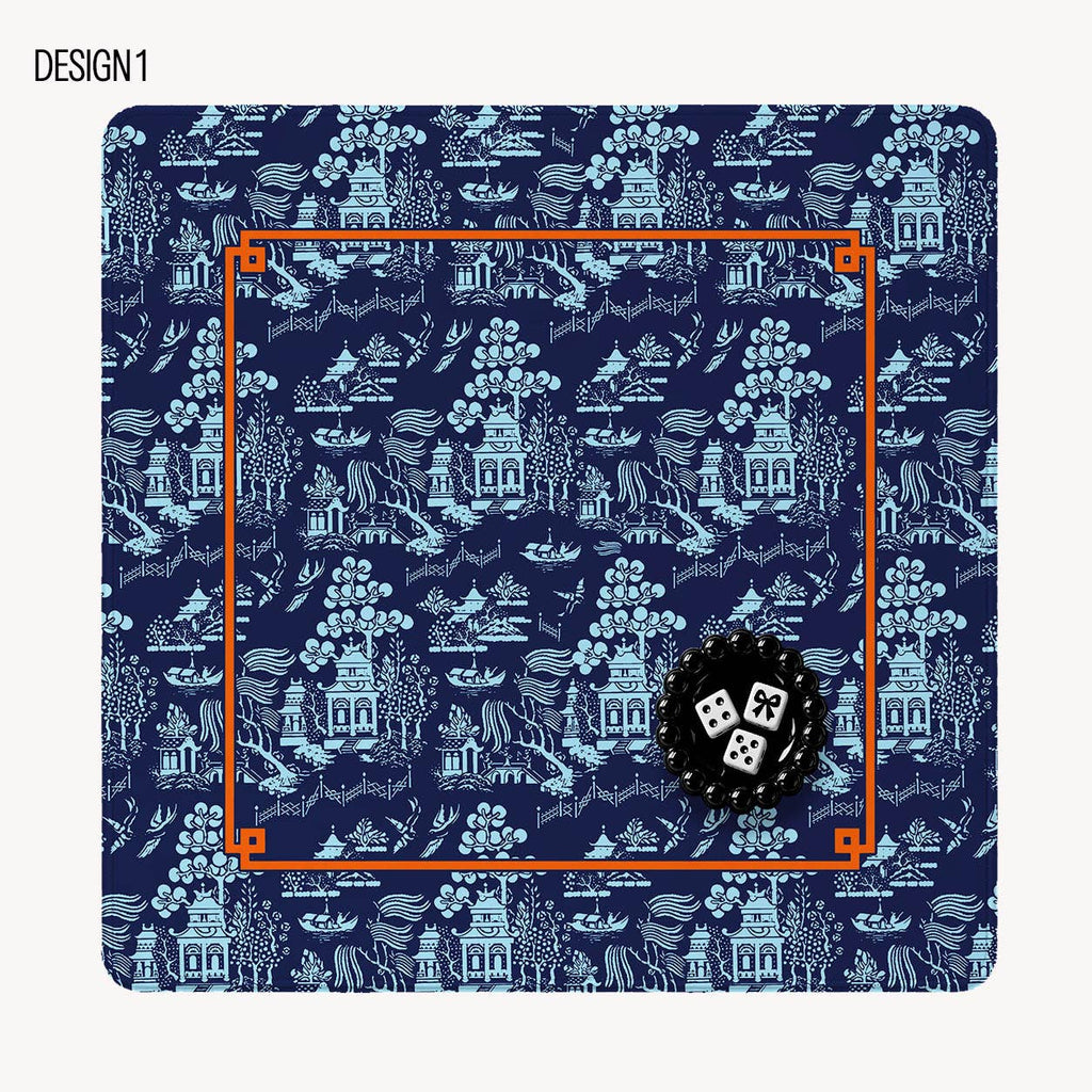 Mahjong Mat 31", Neoprene, Chinoiserie, Ginger Jar, Pagoda