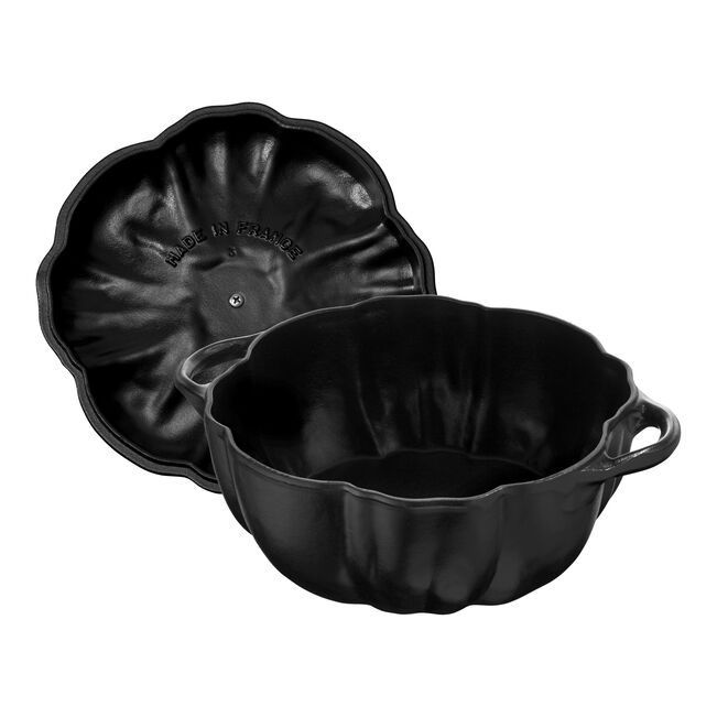 Pumpkin Dutch Oven Cocotte - 3.5 Qt. Black with Stainless Stem