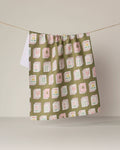 Flower Tiles Tea Towel - Mahjong
