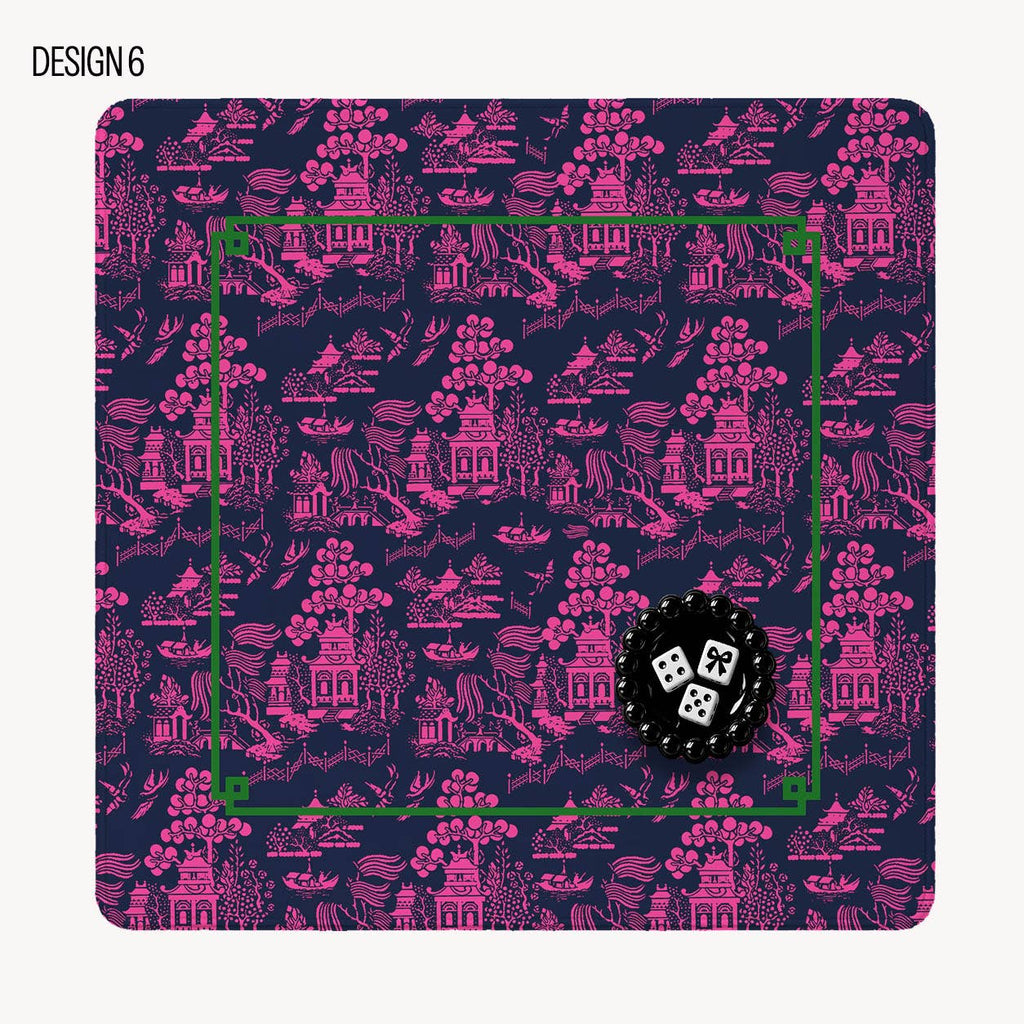 Mahjong Mat 31", Neoprene, Chinoiserie, Ginger Jar, Pagoda