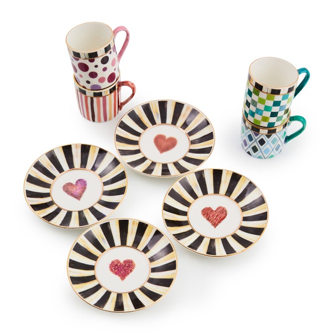 Sweetheart Espresso Cup & Saucer Set of 4