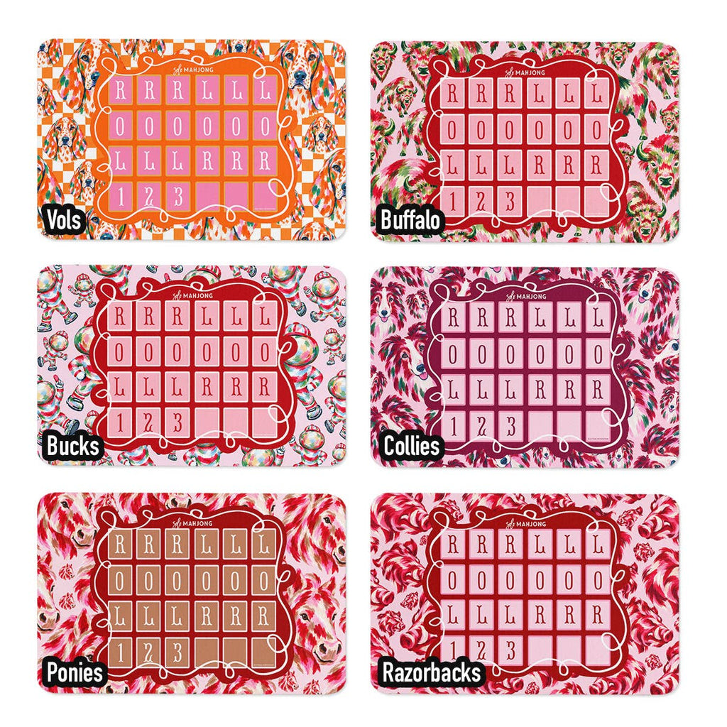 Mahjong Solo Practice Mats, Neoprene, Mix-n-Match Football