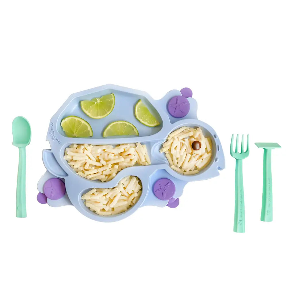 Blue Turtle Suction Plate & training utensils
