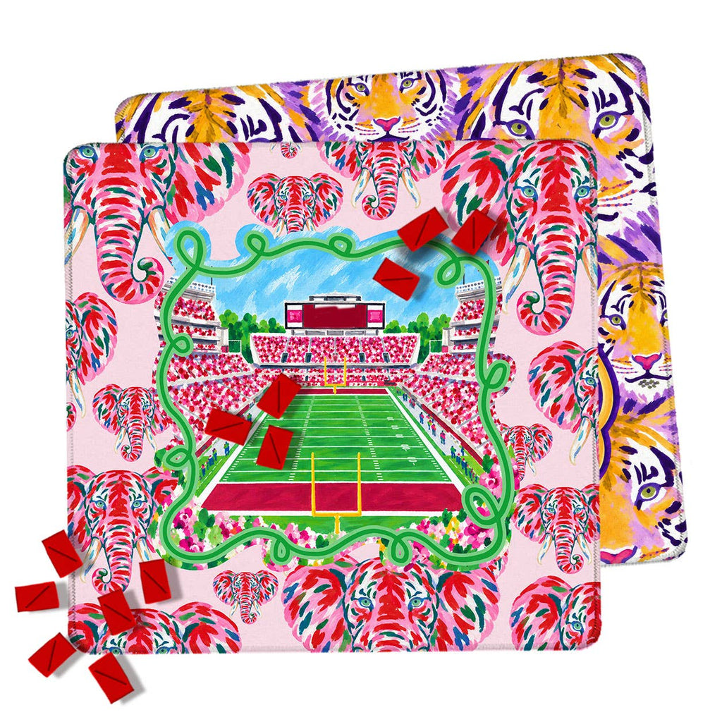 Mahjong Mat 31", Football, Elephant, Bulldog, Rebel, Tigers