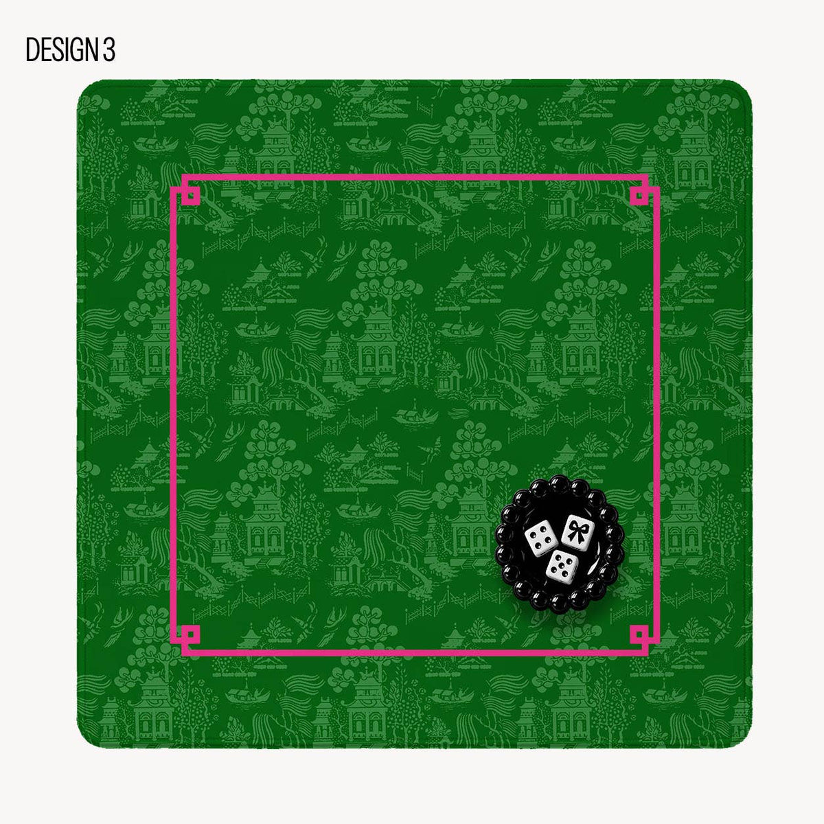 Mahjong Mat 31", Neoprene, Chinoiserie, Ginger Jar, Pagoda