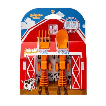 Orange Tractor Utensils S/2