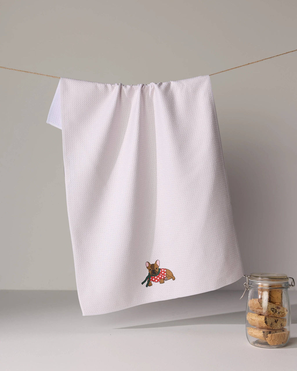 Merry Frenchie Tea Towel - Holiday 2026