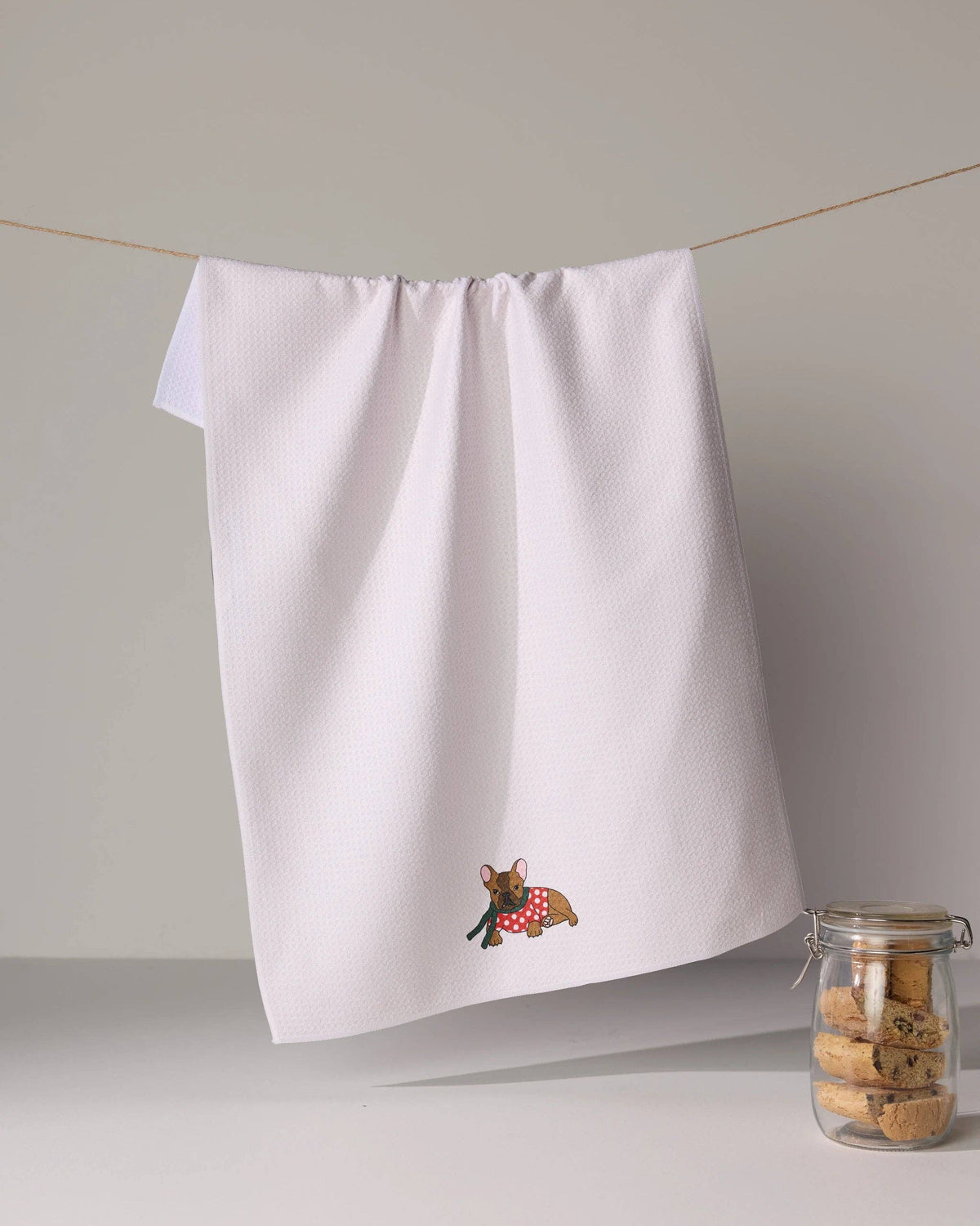 Merry Frenchie Tea Towel - Holiday 2026