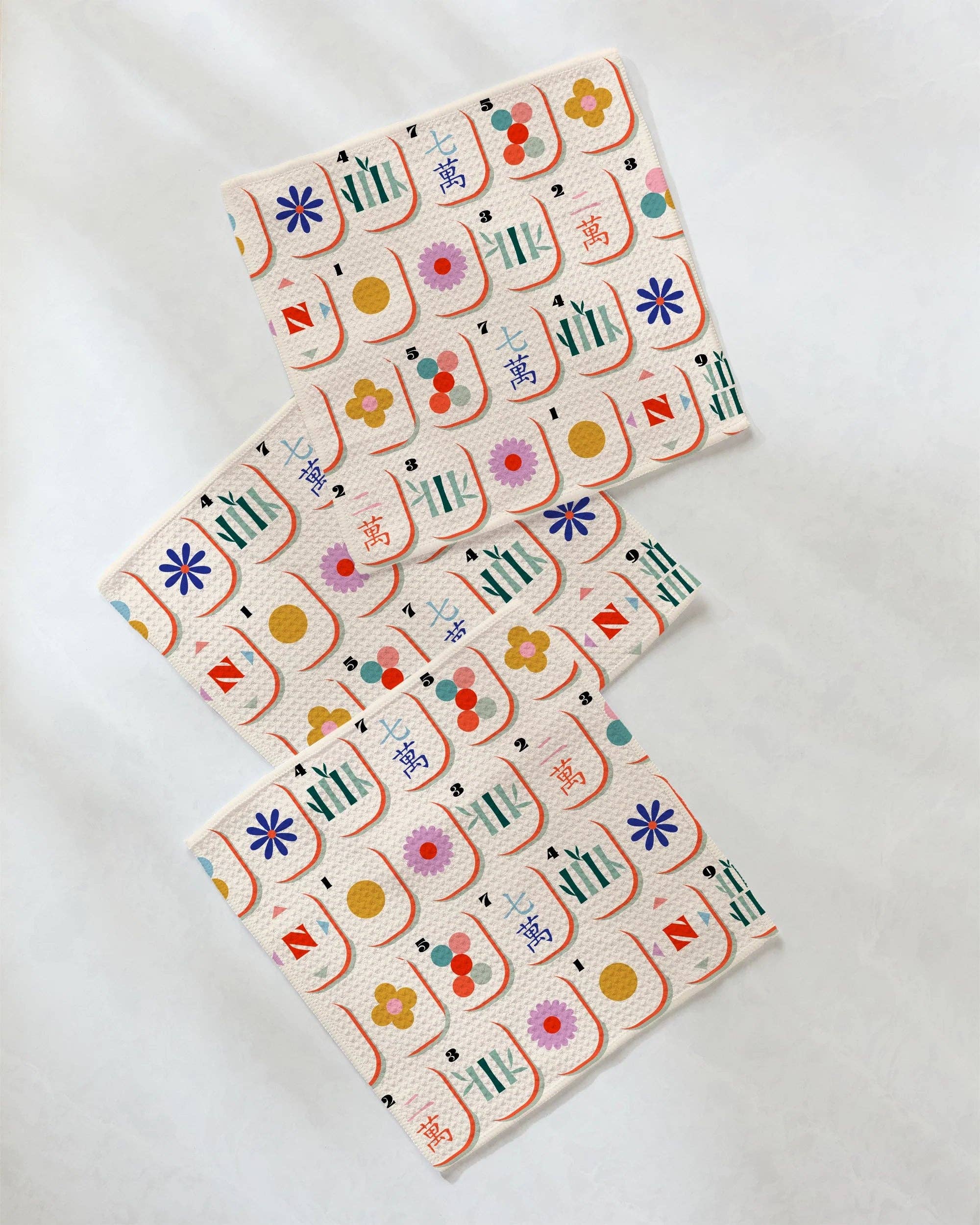 Tile Toss Dishcloth Set - Mahjong