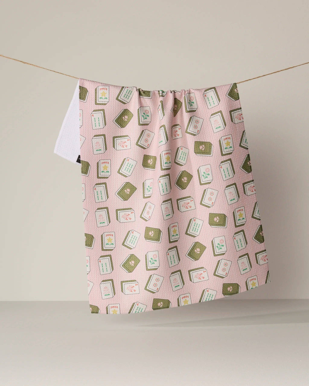 Flower Tiles Tea Towel - Mahjong