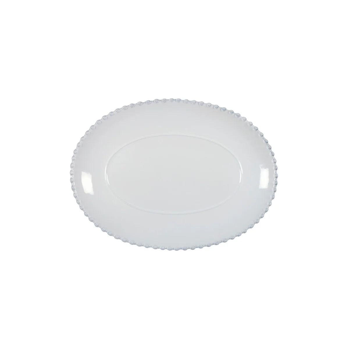 Pearl White Oval Platter 14"
