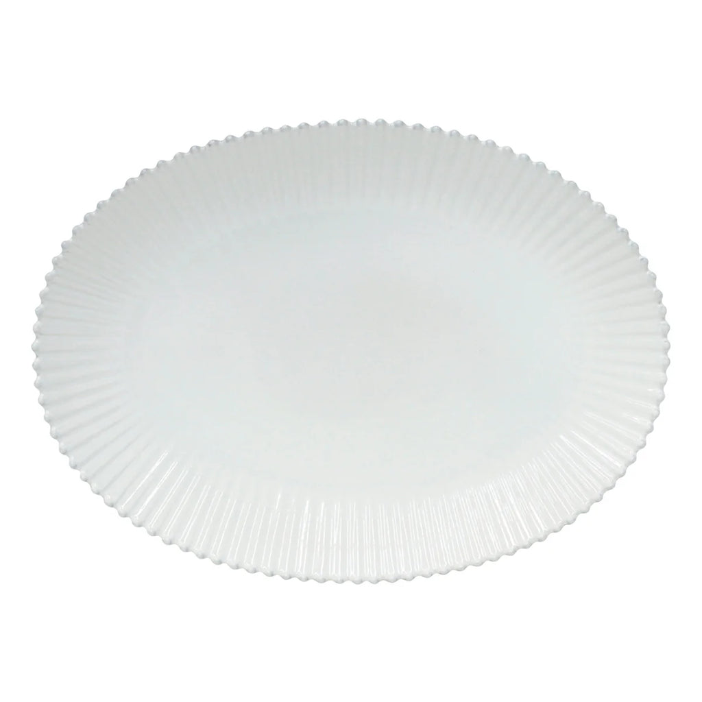 Pearl White Oval Platter 20"