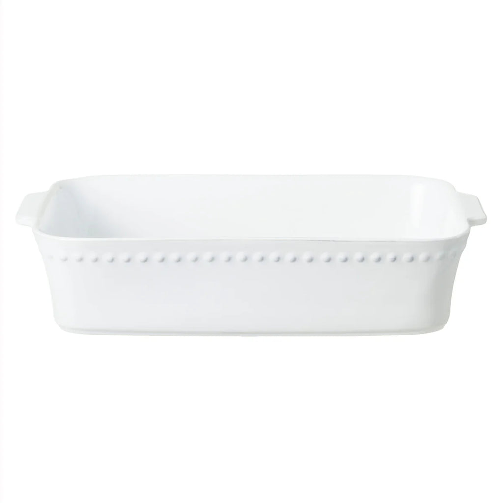 Pearl White Large Rectangular Baker