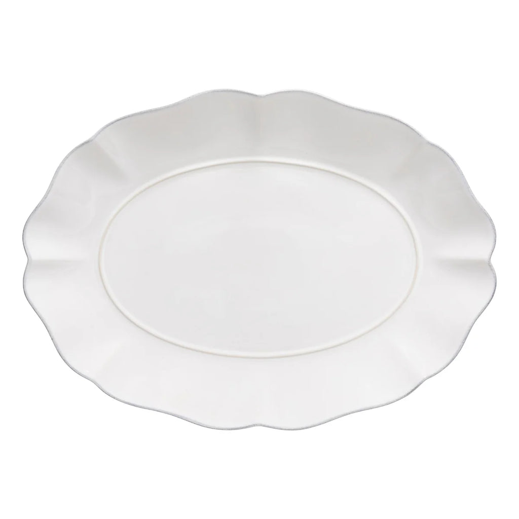 Rosa White Oval Platter 16"