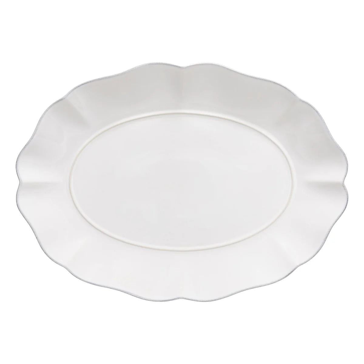 Rosa White Oval Platter 16"