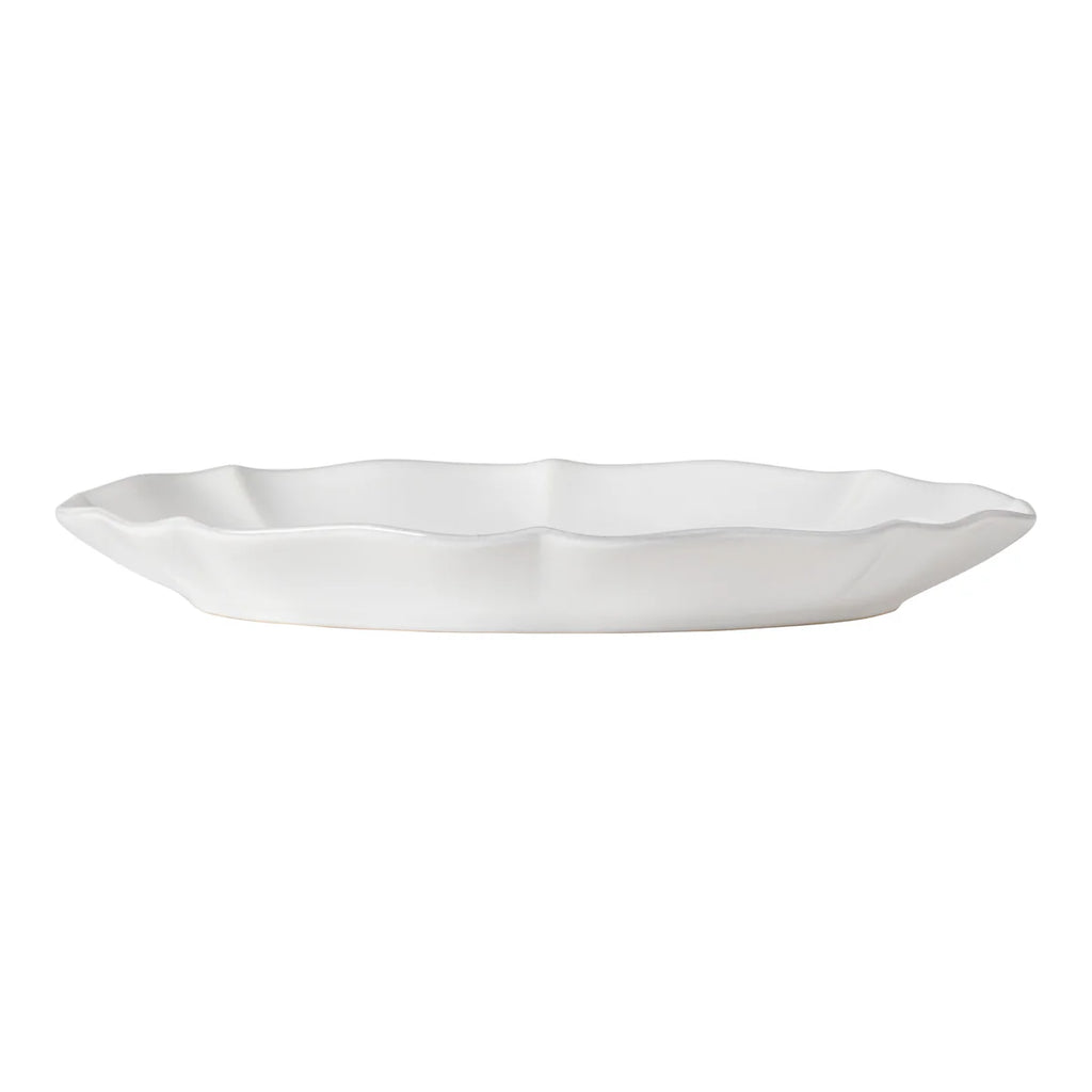 Rosa White Oval Platter 11"