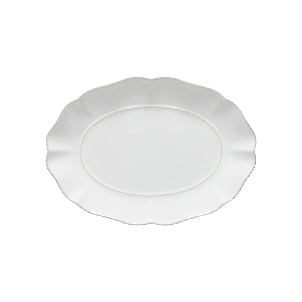 Rosa White Oval Platter 11"