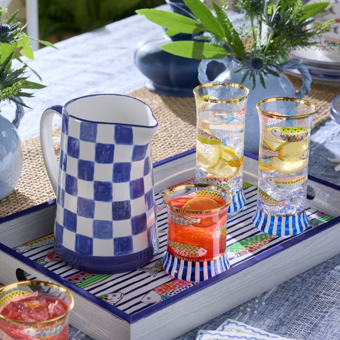 Go Fish Tumbler Glass Set of 2