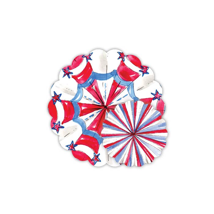 Handpainted Patriotic Pinwheels Doily Set
