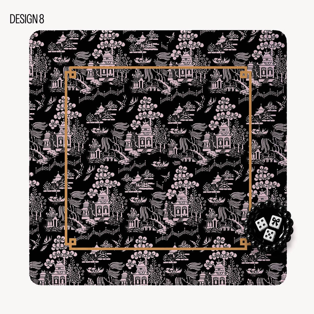 Mahjong Mat 31", Neoprene, Chinoiserie, Ginger Jar, Pagoda
