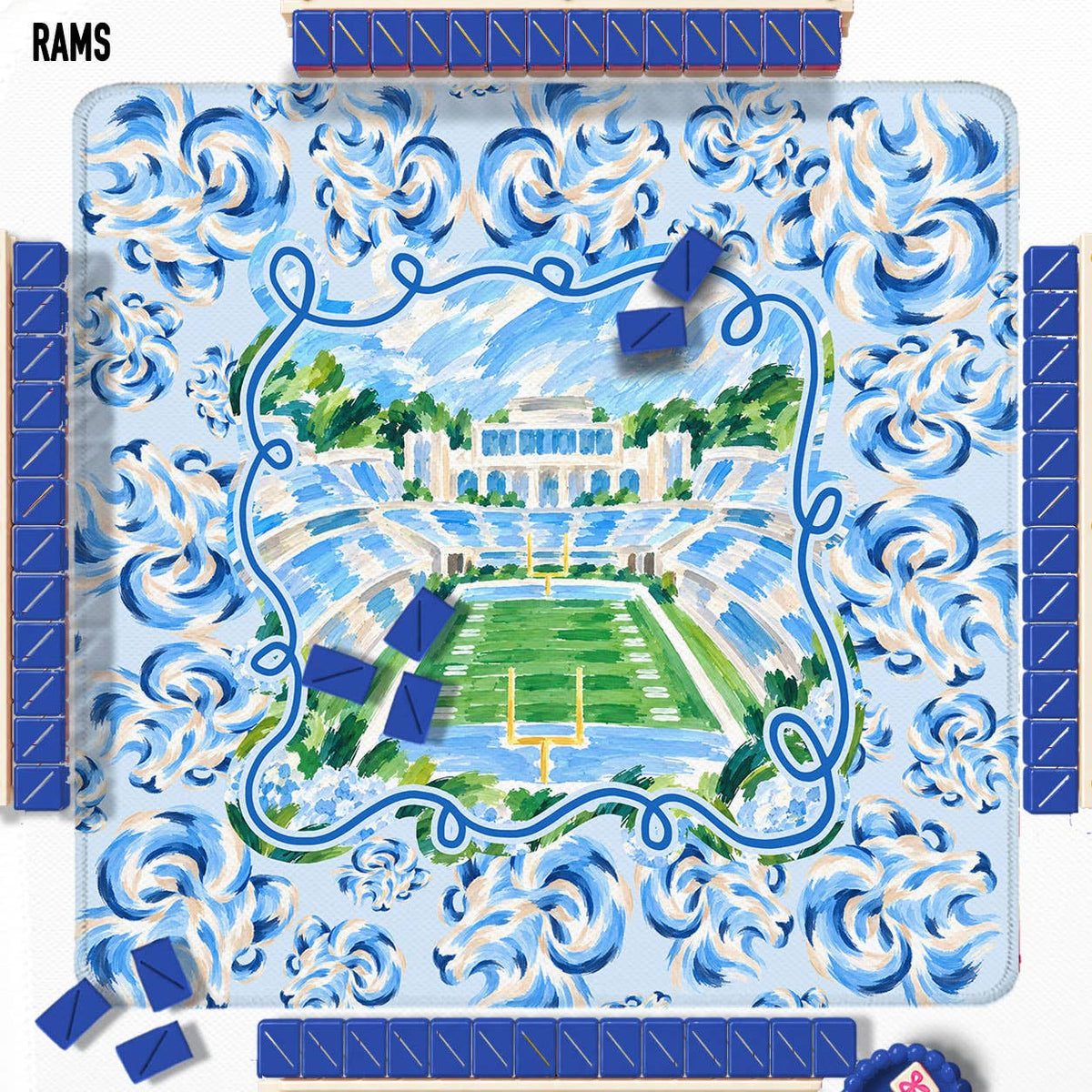 Mahjong Mat 31", Football, Elephant, Bulldog, Rebel, Tigers