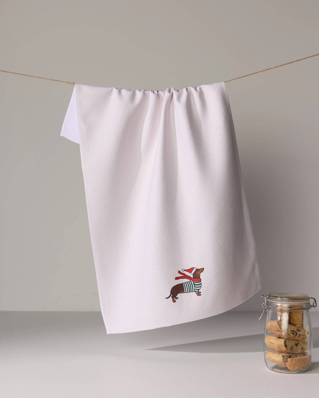 Merry Dachshund Tea Towel - Holiday 2026