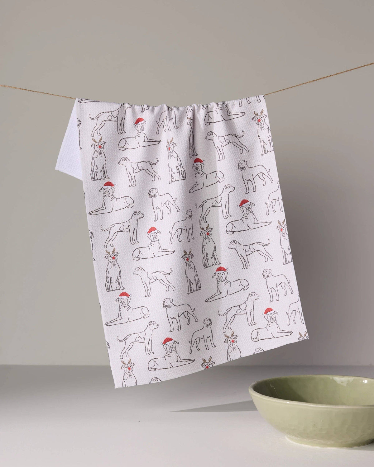 Festive Bulldogs Tea Towel - Holiday 2026