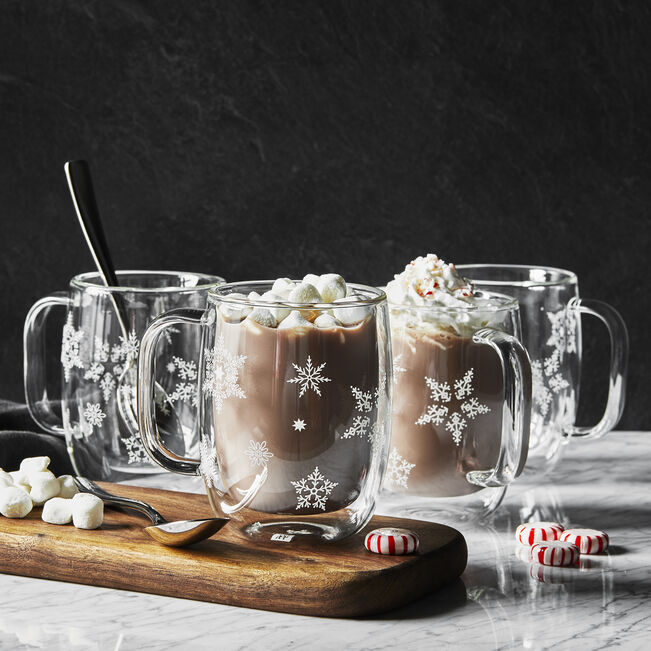 Sorrento Snowflake Coffee Mug Set/4 12oz.