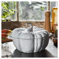 Pumpkin Dutch Oven Cocotte - 3.5 Qt. White w/ Stainless Stem