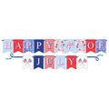 Happy 4th Of July Red White and Blue Icons Party Banner