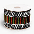 Halloween Black Stripe and Dots Wired Ribbon
