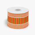 Halloween Orange Stripe and Dots Wired Ribbon